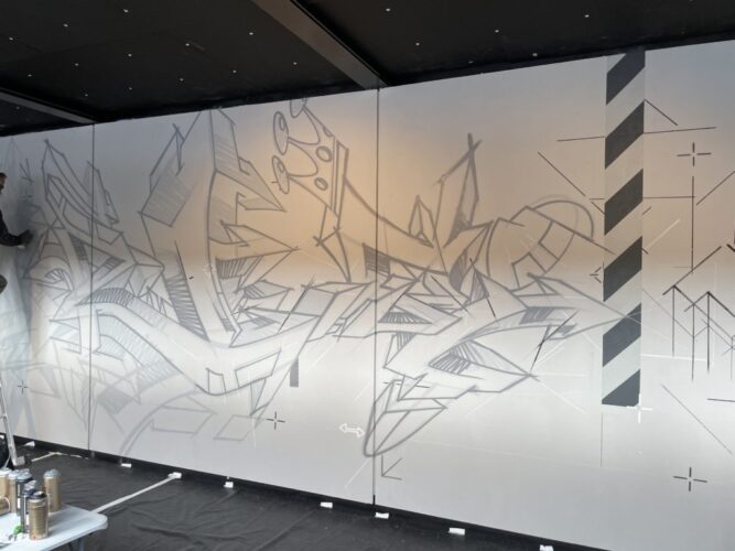 Exposition "sketch de l'esquisse au graffiti" sur Fluctuart à Paris, 2021/22 - Taxie Galery - Darco